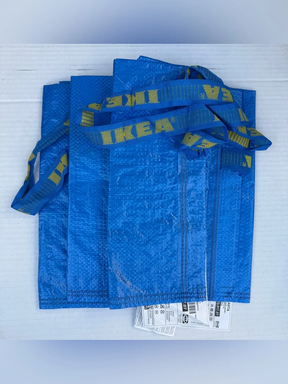 FOUR IKEA 10 gallon bags FRAKTA Set of 4️⃣ Blue Reusable Shopping Totes